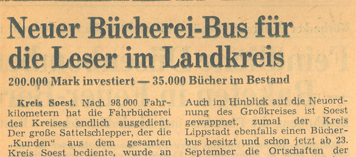 Neuer Bcherei-Bus fr die Leser im Landkreis.