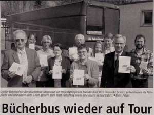 Bcherbus wieder auf Tour - Zeitungsartikel im Patriot (25.04.2006)