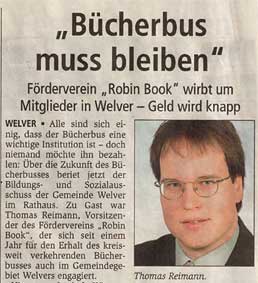 Bücherbus muss bleiben - Soester Anzeiger (11.05.2007)
